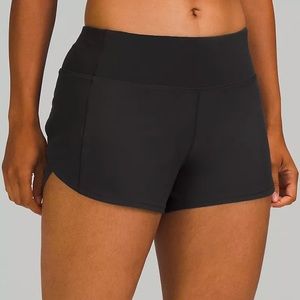 Lululemon Black Speed Up Mid-Rise Lined Short 4" Size 4